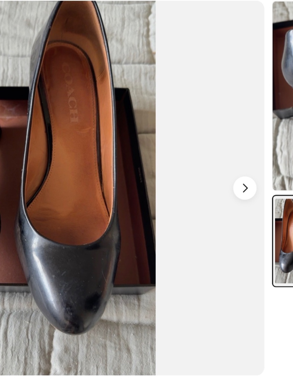 Coach Roni A01439 Black Patent Leather Pumps Heels Size 7M w/ Box